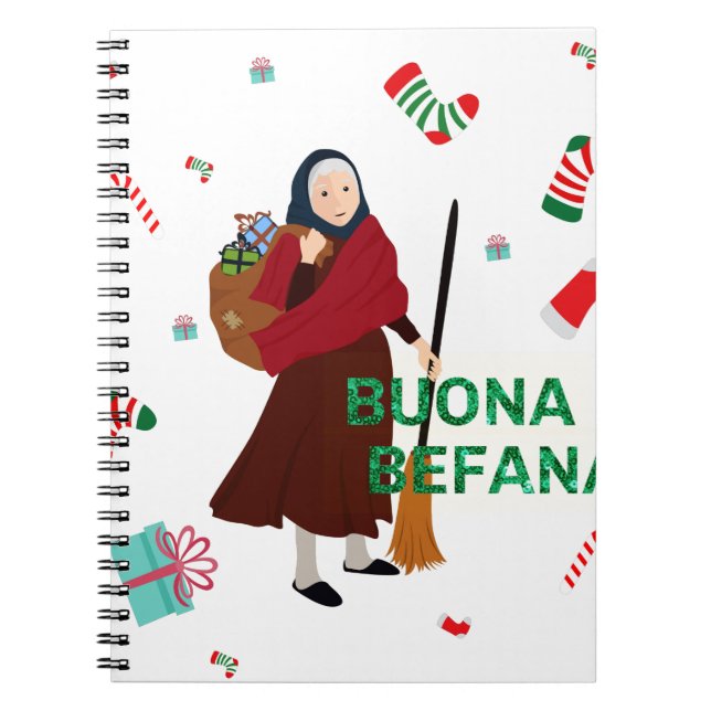 christmas Witch buona Befana Notebook (Front)