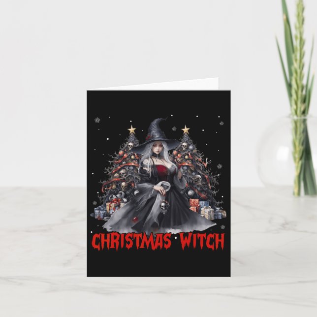 Christmas Witch Occult Goth Witchy Aesthetic Women Card (Front)