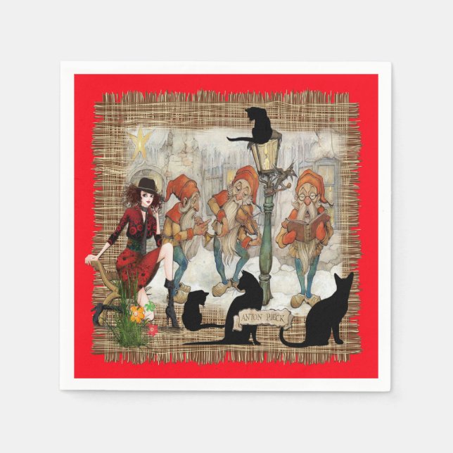 Christmas with Anton Pieck Napkin (Front)