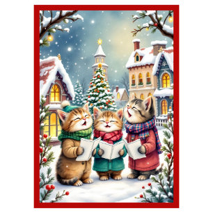 Christmas with Cats Humourous Christmas Holiday Card
