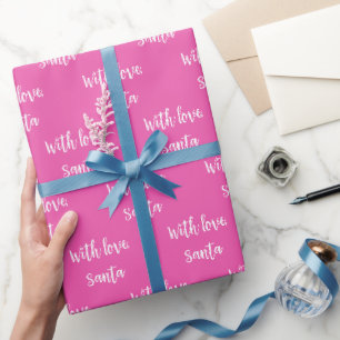Christmas With Love From Santa Pink Wrapping Paper