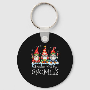 Christmas With My Gnomies Buffalo Plaid Gnome Fami Key Ring