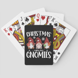 Christmas With My Gnomies Buffalo Red Plaid Gnome  Playing Cards