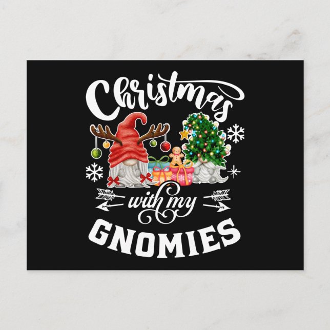 Christmas With My Gnomies Christmas Gnome Postcard (Front)