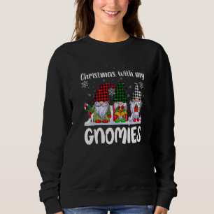 Christmas with my Gnomies Cute Gnome Buffalo Plaid Sweatshirt