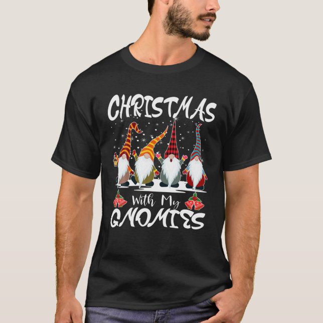 Christmas With My Gnomies Friends Xmas Family Matc T-Shirt (Front)