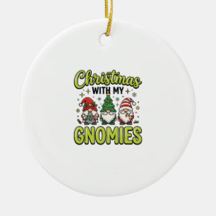 Christmas With My Gnomies Gnome Design Ceramic Tree Decoration