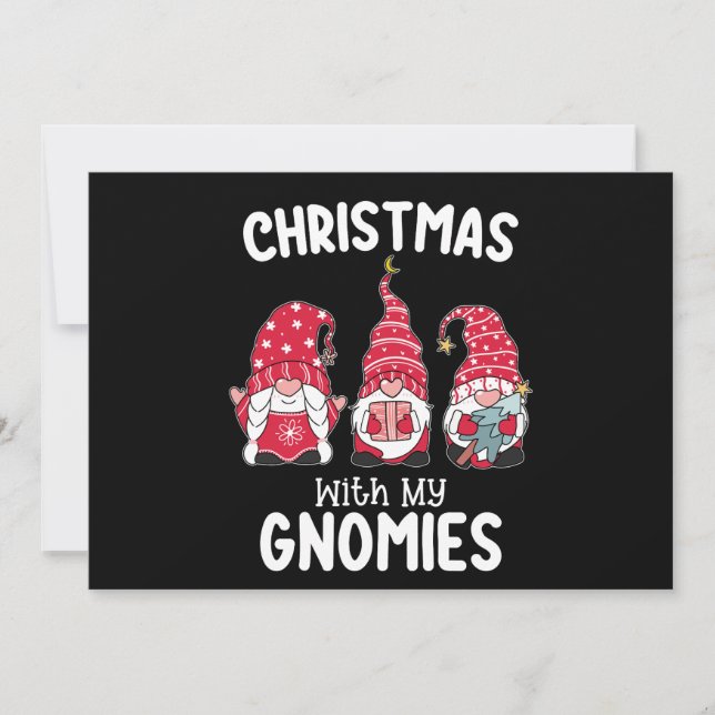 Christmas With My Gnomies Holiday Gnome Invitation (Front)