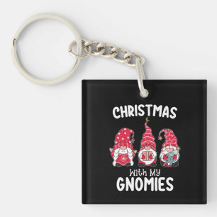 Christmas With My Gnomies Holiday Gnome Key Ring