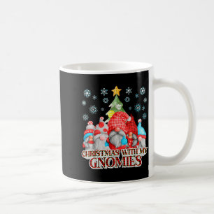 Christmas With My Gnomies Plaid Gnome Group Pajama Coffee Mug