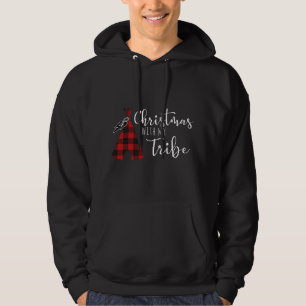 Christmas With My Tribe, Buffalo Plaid Christmas s Hoodie