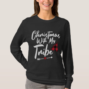 Christmas With My Tribe Buffalo Plaid Family Match T-Shirt