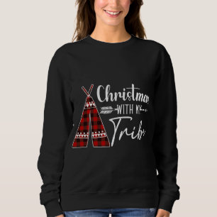 Christmas With My Tribe Buffalo Plaid Matching Fam Sweatshirt