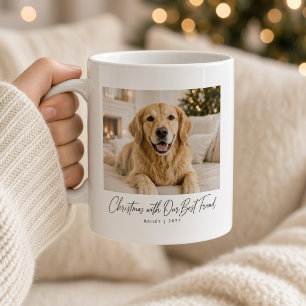 Christmas with Our Best Friend Dog Photo Coffee Mug