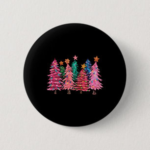 Christmas With Pink Trees Xmas Costume Girls  6 Cm Round Badge