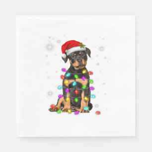 Christmas With Rottweiler Dog Napkin