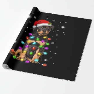 Christmas With Rottweiler Dog Wrapping Paper