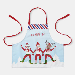 Christmas with Santa Claus, Rudolph, Polar Bear Apron