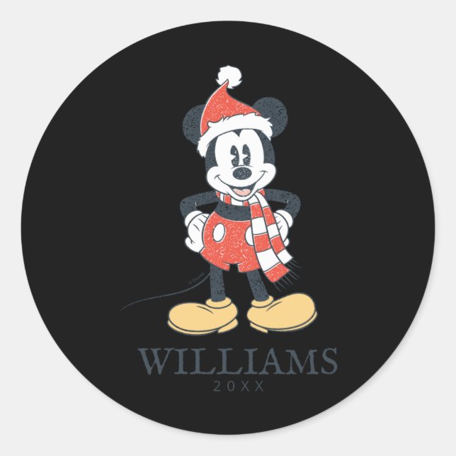 Christmas With Santa Hat  Classic Round Sticker (Front)