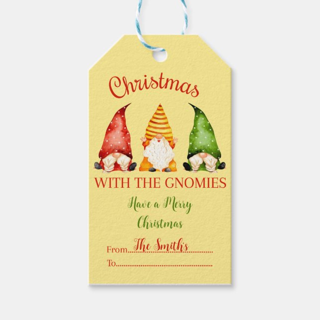 Christmas with the Gnomes Gift Tags (Front)
