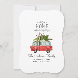 christmas with the...vintage watercolor van holiday card
