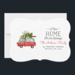 christmas with the...vintage watercolor van holiday card<br><div class="desc">Get in the festive mood with this fun watercolor car and christmas tree design. A beautiful hand painted red car and green tree, gives a traditional rustic feel, which is complimented by modern, trendy, bold script font. The text can be personalised with your family name and message to make it...</div>