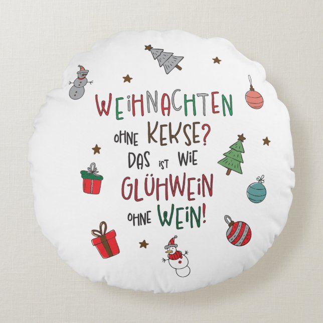 Christmas without cookies? funny Christmas pillow (Front)
