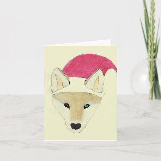 Christmas Wolf Design, Blank inside Card