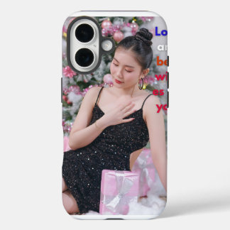 Christmas woman with presents iPhone 16 case