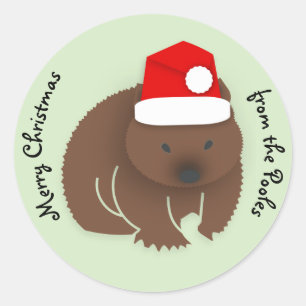 Christmas Wombat Classic Round Sticker