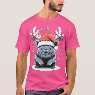 Christmas Wombat Reindeer T-Shirt