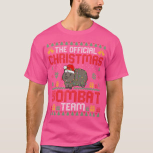 Christmas Wombat Team Wombat Wearing Santa Hat Xma T-Shirt