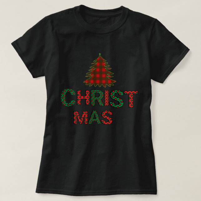 Christmas Women Black T-Shirt (Design Front)