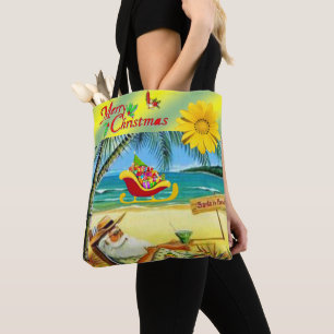 Christmas Women's Tote Bags, Beach Santa Bag