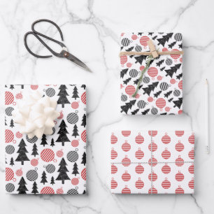 Christmas Wonder Land Red And White Wrapping Paper Sheet