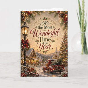 Christmas Wonderful Time Holiday Party Card