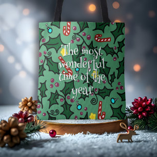 Christmas Wonderful Time of Year Hand Illustrated Tote Bag