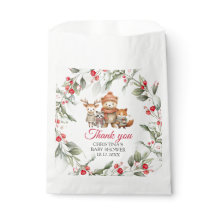 Christmas Woodland Animals Baby Shower Favour Bag