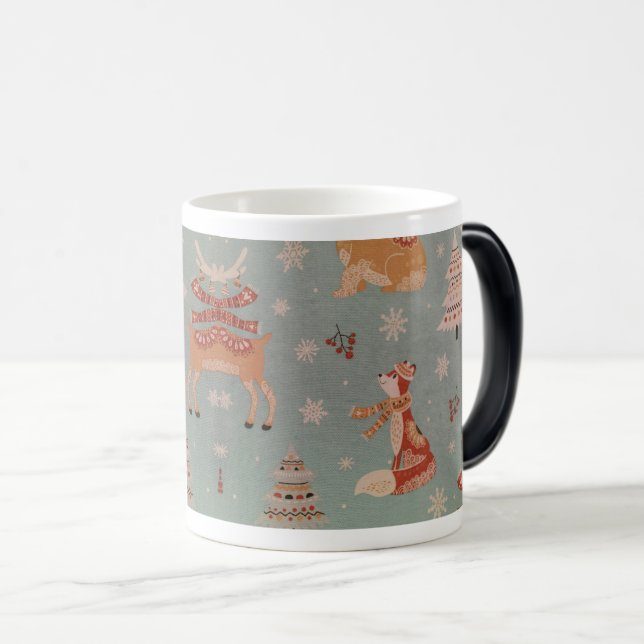 Christmas Woodland Animals on Textile Magic Mug (Front Right)