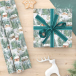 Christmas Woodland Cabins Watercolor Wrapping Paper<br><div class="desc">Perfect for wrapping all your Christmas gifts,  this rustic country holiday pattern features a winter wonderland design with cabins nestled in the snowy forest.
*If you need design help or would like this design on other products,  please contact me through Zazzle.</div>