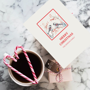 Christmas Woodland Minimalist Simple Holiday  Postcard