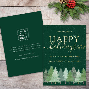 Christmas Woodland Snow Company Logo Green & Gold