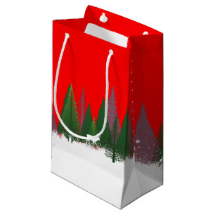 Christmas Woods Scene Paper Bag
