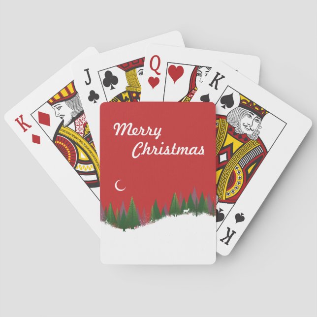 Christmas Woods Scene Poker Cards (Back)
