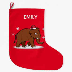 Christmas Wooly Mammoth Customisable 2-Sided Large Christmas Stocking