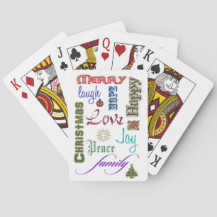 Christmas Word Art Playing Cards