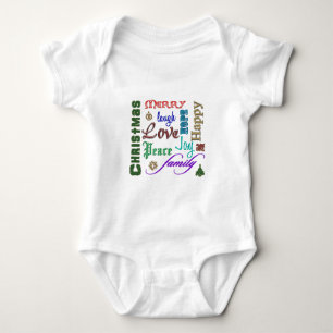 Christmas Word Picture Colour Baby Bodysuit