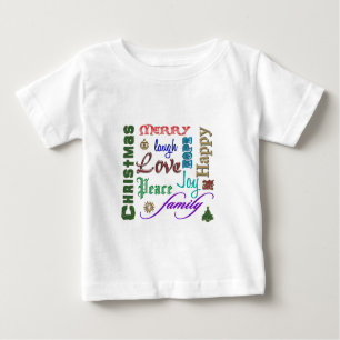 Christmas Word Picture Colour Baby T-Shirt