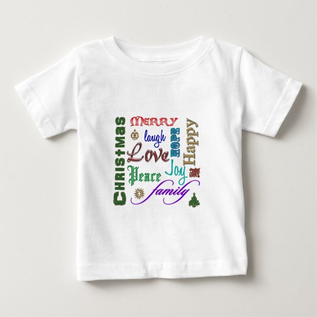 Christmas Word Picture Colour Baby T-Shirt (Front)
