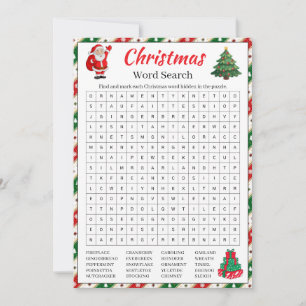 Christmas Word Search Puzzle Fun Holiday Word Invitation